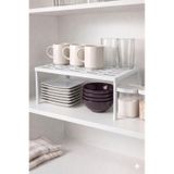 2 Adet Set Dolap İçi Düzenleyici Raf Organizer 31x20x15 cm | Kaymaz Ayaklı, Havalandırma Delikli, Kolay Monte Edilebilir, Mutfak ve Banyo İçin, Dayanıklı Malzeme