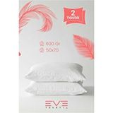 2 Adet Silikon Elyaf Nonwoven Yıkanabilir Antialerjik Vakumlu Yastık Seti 50X70cm 600 Gr