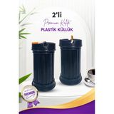 2 Adet Siyah Çizgili Dekoratif Plastik Kokusuz Yanmaz Küllük Kül Tablası