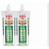 2 Adet Somafix 300 ml Kimyasal Dübel Epoksi Yapıştırıcısı Silikon Tabancası ile Kullanılır SE700