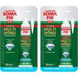 2 Adet Somafix 50 ml Tüp Şeffaf Multi Bond Kristal Genel Amaçlı Yapıştırıcı