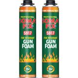 2 Adet Somafix 750 ml - 900 gr B2 Yangına Dayanıklı Poliüretan Köpük Tam Gramajlı Isı Önleyici Izolasyon Dolgu Pembe Pu Köpük