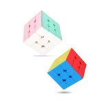 2 Adet Speed Cupe Küp Zeka Küpü 3X3 Hız Küpü,Fidget Oyuncak Seyahat Zeka Oyunu Canlı Ve Pastel