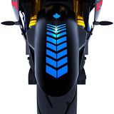 2 Adet Sport Tasarımlı Motosiklet Çamurluk Sticker Reflektif, Floresan, Parlak Düz, Özel Renkler Çınar Extreme Azur Mavi