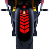2 Adet Sport Tasarımlı Motosiklet Çamurluk Sticker Reflektif, Floresan, Parlak Düz, Özel Renkler Çınar Extreme Bayrak Kırmızı