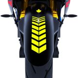 2 Adet Sport Tasarımlı Motosiklet Çamurluk Sticker Reflektif, Floresan, Parlak Düz, Özel Renkler Çınar Extreme Floresan Sarı