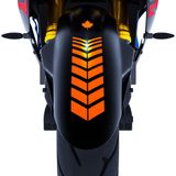2 Adet Sport Tasarımlı Motosiklet Çamurluk Sticker Reflektif, Floresan, Parlak Düz, Özel Renkler Çınar Extreme Floresan Turuncu