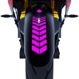 2 Adet Sport Tasarımlı Motosiklet Çamurluk Sticker Reflektif, Floresan, Parlak Düz, Özel Renkler Çınar Extreme Gül Pembesi