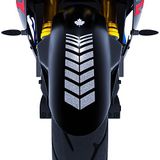 2 Adet Sport Tasarımlı Motosiklet Çamurluk Sticker Reflektif, Floresan, Parlak Düz, Özel Renkler Çınar Extreme Gümüş