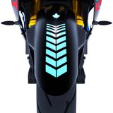 2 Adet Sport Tasarımlı Motosiklet Çamurluk Sticker Reflektif, Floresan, Parlak Düz, Özel Renkler Çınar Extreme Nane Yeşili
