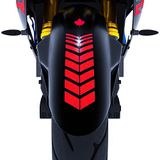 2 Adet Sport Tasarımlı Motosiklet Çamurluk Sticker Reflektif, Floresan, Parlak Düz, Özel Renkler Çınar Extreme Reflektif Kırmızı