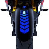 2 Adet Sport Tasarımlı Motosiklet Çamurluk Sticker Reflektif, Floresan, Parlak Düz, Özel Renkler Çınar Extreme Reflektif Mavi