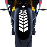 2 Adet Sport Tasarımlı Motosiklet Çamurluk Sticker Reflektif, Floresan, Parlak Düz, Özel Renkler Çınar Extreme Süt Beyaz