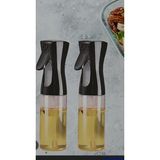 2 adet Sprey Yağdanlık Cam Şişe Yağ Püskürtücü 300 ml Airfryer Kızartma Izgara Salata İçin Yağlık/Kuaför su spreyi (Siyah)