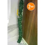 2 Adet - Telli Sarmaşık Yaprak Şerit Yapay Çiçek Sarmaşık Süsleme Çiçeği - 2x7 Metre 14 Metre Yeşil