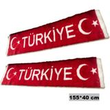 2 Adet Torpido Üstü Ay Yıldız Türkiye Yazılı Peluş Örtü 155X40 cm