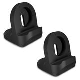 [2 ADET] TUCANA Şarj Standı Apple Watch Şarj Cihazı Serisi 7/6/SE/5/4(45mm/44mm/41mm/40mm) ve Seri 3/2/1 (42mm/38mm), Komidin Modu, Kaymaz Sağlam Tabanlı Dayanıklı Silikon (Siyah)