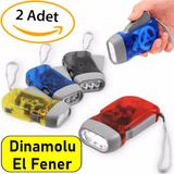 2 Adet Tüm Aileye Deprem İçin Pilsiz Dinamolu 3 Ledli El Feneri Deprem Feneri Pilsiz Fener