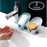 2 Adet Vantuzlu Banyo Sabun Tutucu Kaymaz Dranej Sabunluk Banyo S