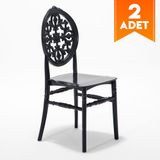 2 Adet Venüs Siyah Pratik Sandalye / Balkon-Bahçe-Mutfak