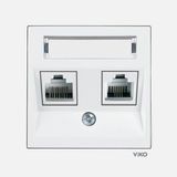 2 Adet Viko Karre 55 Beyaz Etiketli Datave Numeris Cat6+Cat3