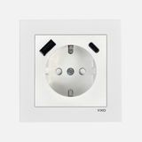 2 Adet Viko Karre 55 Beyaz USB (Type- Topraklı)