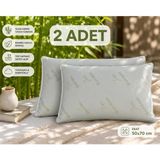 2 Adet Visco Yastık 50*70 cm Boyun Rahatlatıcı Yastık Bambu Therapy Giderici Visco - 50 x 70 cm