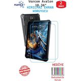 2 ADET Vorcom Avalon 10.36" Tablet İçin Tam Uyumlu Ekran Koruyucu Şeffaf Cam Nano HD Esnek Kırılmaz