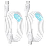 2 Adet x 180cm (6ft) Type C-C Kablo Seti, Kaymaz Tutamaç, 60Watt PD Hızlı Şarj, iPhone 15/16/17 ve Android İçin, Beyaz, REMORAX Coral (2 Ad x 1.8Mt Beyaz)