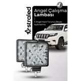 2 Adet x Angel 180W 12-24 Volt Kare Spot Far Oto Çalışma Lambası Atv Kamyon Tır Traktör Offroad