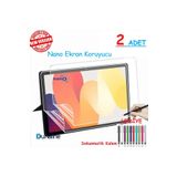 2 ADET Xiaomi Redmi Pad SE 11" Tablet Tam Uyumlu Ekran Koruyucu Şeffaf Cam Nano HD Esnek Kırılmaz