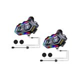 2 ADET Y20 MAX Telsiz Özellikli 5.3 Motosiklet Kask Kulaklık Intercom RGB Motorsiklet Interkom
