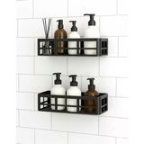 2 Adet Yapışkanlı Banyo Organizer Duş Rafı – Delmeden Montaj, Su Geçirmez Banyo Ve Mutfak Duvar Organizeri,Suya Dayanıklı Pratik Saklama Rafı 12X27x6.5 Cm