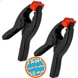 2 Adet Yaylı Kıskaç Mandal Pro El Tip İşkence Mengene Siyah Klips Hobi 50 Mm 2 İnç