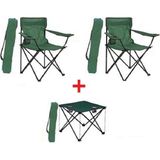 2 Adet Yeşil Katlanır Kamp Sandalyesi 1 Adet Masa Piknik Çantalı - 6456 Ecorce Tube Marron - Polyester