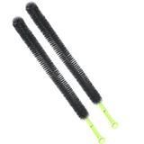2 Adet Yükseltilmiş Drenaj Temiz Fırça Seti, 18 "Genişletilmiş Kurutucu tiftik Temizleme Fırçası, Banyo/Tuvalet/Kanalizasyon için Sert Kıl, Kanalizasyonda Saç ve Mukustan Kurtulun