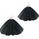 2 adet/grup moda petticoat 11.5 inç 1/6 bebek kayma gelinlik Underskirt giysi kıyafetler 1/6 BJD Dollhouse aksesuarları (2 adet siyah kayma)