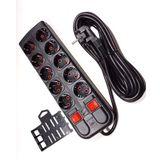 2 Amper 2 USB Çıkışlı 10lu Grup Priz 2 Metre Anahtarlı 5+5 Sistem2000 Çoklu Priz 3x1.5 Bakır Kablolu
