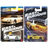 2 Araç Hot Wheels Fast & Furious Set - Nissan Skyline Gt-R (BCNR33) & Brian O'conner Toyota Supra (1/64)