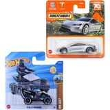 2 Araç Tesla Set - Hot Wheels Tesla Cyberquad & Matchbox Tesla Roadster (1/64)