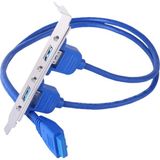 2 Bağlantı Noktası USB 3.0 Arka Panel, 20PIN Başlık Kablosuna Braket 50 cm ile - Siyah
