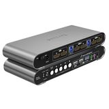 2 Bilgisayar, 2 Hdmı Monitör, Matris, Otomatik Kvm Anahtarı, 4K @ 60Hz, Kısayol Tuşuyla Değiştirme, Edıd, Dijital Ekran Ve Alüminyum Muhafaza, Kablolarla Birlikte Usb 3.0 Hub Ses Mikrofonu