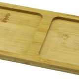2 BÖLMELİ DİKDÖRTGEN AHŞAP BAMBU YAĞDANLIK ALTLIK MİNİ TEPSİ 20X10X0.8CM (2818)
