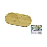 2 BÖLMELİ OVAL AHŞAP BAMBU YAĞDANLIK ALTLIK MİNİ TEPSİ 12 X 23.4 X 0.8CM (5264)