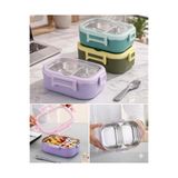 2 Bölmeli Paslanmaz Çelik Lunch Box – Sızdırmaz Kilitli Yemek Taşıma Kabı 6570076225965