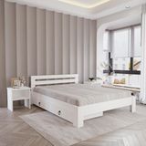 2 Çekmeceli Letto Mdf Karyola | Tek ve Çift Kişilik Yatak Uyumlu, Kolay Kurulum - Beyaz - 180 x 200 cm