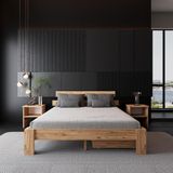 2 Çekmeceli Lotus Atlantik Mdf Karyola | Tek ve Çift Kişilik Yatak Uyumlu, Kolay Kurulum - Beyaz - 200 x 200 cm