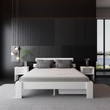 2 Çekmeceli Lotus Mdf Karyola | Çift Kişilik Yatak Uyumlu, Kolay Kurulum - Beyaz - 140 x 190 cm