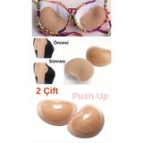 2 Çift Ten Silikon Yapışkanlı Mayo Abiye Elbise Sütyen Gelinlik Göğüs Dikleştirici Push Up Kaldırıcı Pedi