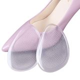 2 ÇİFT(4 Adet) -Stiletto,Kösele İçi, Metatarsal Destekli,Ayağı Öne Kaydırmaz, Ayak Tutucu, Nasır Koruyucu,Kendinden Yapışkanlı, Şeffaf Silikon Jel, Ön Tabanlık, Ayakkabı Tabanlığı(2 Sağ+2 Sol)